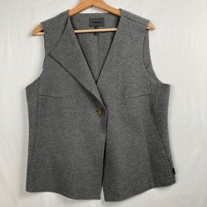 Oska Virgin Wool Vest Size 2 100% Virgin Wool Gray Lagenlook Quiet Luxury